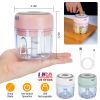 Mini Electric Garlic Chopper 8.45 oz Cordless Garlic Mincer Food Chopper Rechargeable Food Blender Chili Nut Onion Pepper Meat Ginger Baby Food