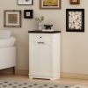 10 Gallon Tilt-Out Trash Cabinet With Drawer, Freestanding Kitchen Garbage Bin Holder & Laundry Hamper For Kitchen, Living Room, Laundry & Balcony
