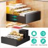 Pull Out Cabinet Organizer Carbon Steel Slide Out Drawer Storage Smooth Quiet Slide Rails For Kitchen Bathroom Living Room Black 11.81X16.92X2.75Inch