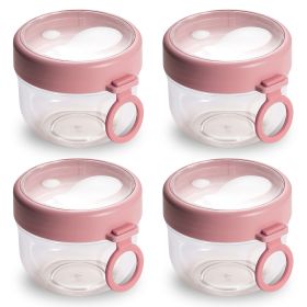4Pcs Overnight Oats Containers With Lids And Folding Spoons 20Oz Portable Leak-Proof Oats Jar For Milk Vegetable And Fruit Salad Yogurt Breakfast Cere