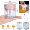 Mini Electric Garlic Chopper 8.45 oz Cordless Garlic Mincer Food Chopper Rechargeable Food Blender Chili Nut Onion Pepper Meat Ginger Baby Food