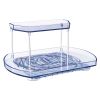2 Tier Turntable Organizer Rectangular Refrigerator Spinner Storage Rack With 360° Rotatable Slide Rail For Kitchen Cabinet Countertop