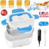 Electric Heating Lunch Box Food Heater Container Travel Thermal Bento Box Portable Food Warmer With 2 Removable Compartments 1 Free Spoon. 