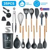 35Pcs Kitchen Cooking Utensils Set Spatula Set Baking Utensil Set Kitchen Accessories Necessities With Holder Egg Whisk Separator Tong Turner Spoons C