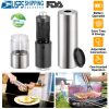 Electric Salt, Pepper Grinder With Light; Adjustable Coarseness; Stainless Steel Salt Pepper Shaker; Battery Operated Pepper Grinder Mill.