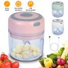 Mini Electric Garlic Chopper 8.45 oz Cordless Garlic Mincer Food Chopper Rechargeable Food Blender Chili Nut Onion Pepper Meat Ginger Baby Food