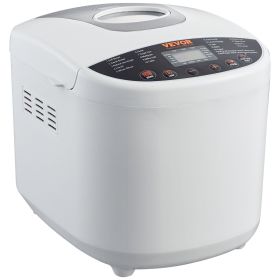 VEVOR Bread Maker, 19-in-1 2LB Dough Machine, Nonstick Ceramic Pan Automatic Breadmaker with Gluten Free Setting, Whole Wheat Bread Making, Digit