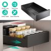 Pull Out Cabinet Organizer Carbon Steel Slide Out Drawer Storage Smooth Quiet Slide Rails For Kitchen Bathroom Living Room Black 11.81X16.92X2.75Inch