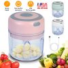 Mini Electric Garlic Chopper 8.45 oz Cordless Garlic Mincer Food Chopper Rechargeable Food Blender Chili Nut Onion Pepper Meat Ginger Baby Food