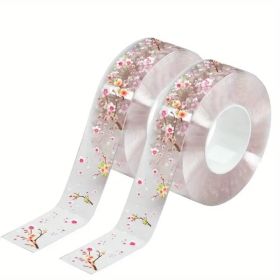 2 Rolls Waterproof Kitchen Seam Sealing Tape 118.11 Inch - Floral Design Clear Adhesive for Sink, Toilet (Color: 2rolls Tape (Len)